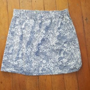 J. Crew Blue/Gray Floral Mini Skirt